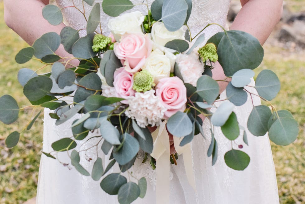 Brina Williams-Jones, owner of Plant Box Co. in York, Pennsylvania, said brides are choosing lots of lush greens, paired with blush or bright colors, for bridal bouquets.