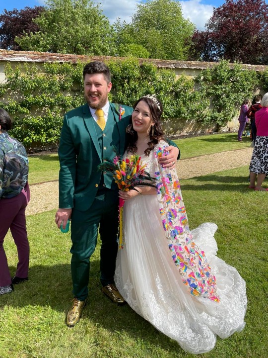 xanthesimmans / MERCURY PRESS (PICTURED Xanthe Simmans, 28, and husband Jack Watkins, 29, who saved ??680 on his green suit) A savvy bride saved over ??4,500 on wedding decorations by doing them herself. Xanthe Simmans, 28, got married to her beau Jack Watkins, 29, on 28 May 2022. In total, the pair were asked to pay just under ??5000 for wedding essentials like a three-tiered cake, flowers, and decorations. But the graphic designer took matters into her own hands and significantly cut costs by putting her creativity to the test. SEE MERCURY COPY