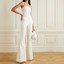 strapless jumpsuit with bell bottom leg