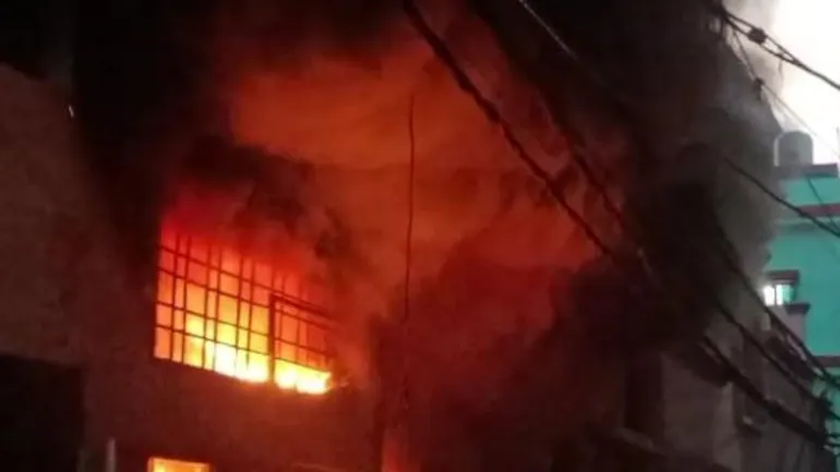 The fire broke out in a multi-storey building in Moradabad. (Image: India Today)
