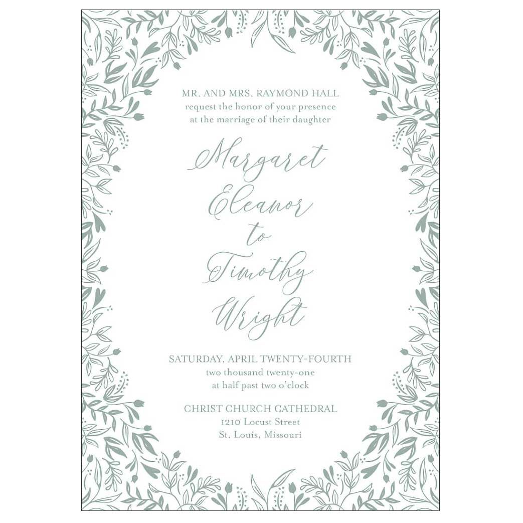 Paper Source Letterpress Garden Wedding Invitation